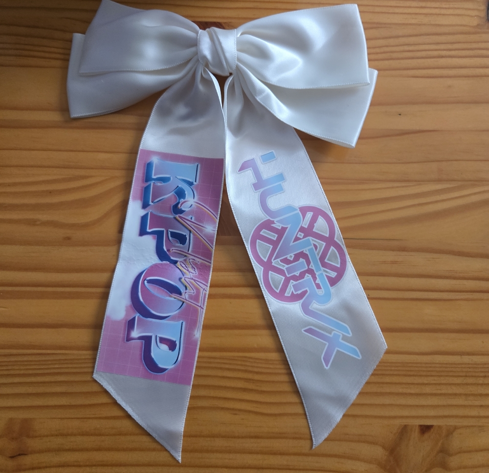 Kpop Inspired Graphic Print Satin Hair Bow